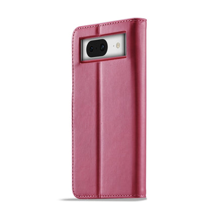 For Google Pixel 7a LC.IMEEKE Calf Texture Horizontal Flip Leather Phone Case(Red) - Google Cases by LC.IMEEKE | Online Shopping UK | buy2fix