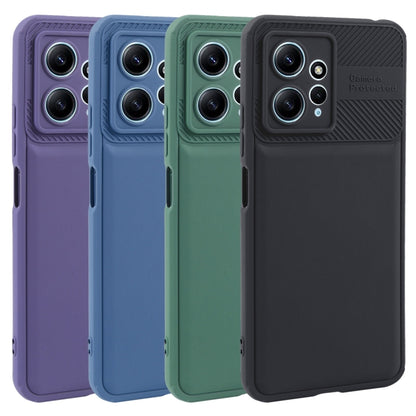 For Xiaomi Redmi Note 12 4G Twill Texture TPU Shockproof Phone Case(Purple) - Note 12 Cases by buy2fix | Online Shopping UK | buy2fix