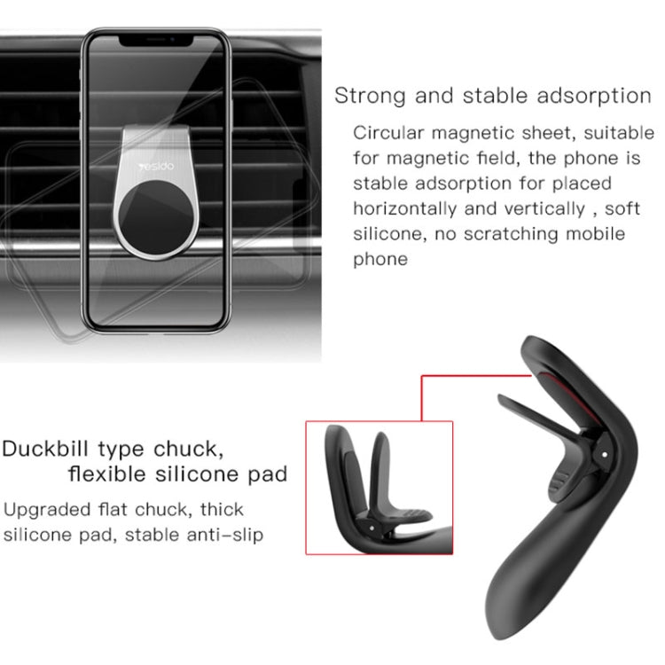 Yesido C64 Car Air Vent Strong Magnetic Phone Holder(Black) -  by Yesido | Online Shopping UK | buy2fix