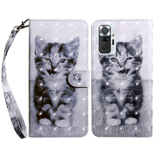 For Xiaomi Redmi Note 10 Pro 3D Painted Pattern Leather Phone Case(Smile Cat) - Note 10 Pro Cases by buy2fix | Online Shopping UK | buy2fix