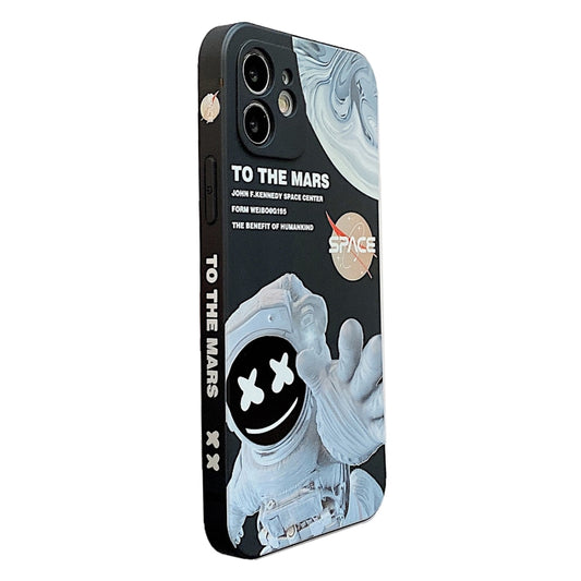 For iPhone 14 Pro Max Martian Astronaut Pattern Shockproof Phone Case(Black) - iPhone 14 Cases by buy2fix | Online Shopping UK | buy2fix