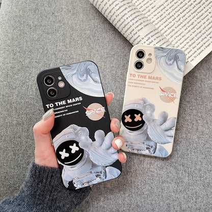 For iPhone 11 Martian Astronaut Pattern Shockproof Phone Case(White) - iPhone 11 Cases by buy2fix | Online Shopping UK | buy2fix