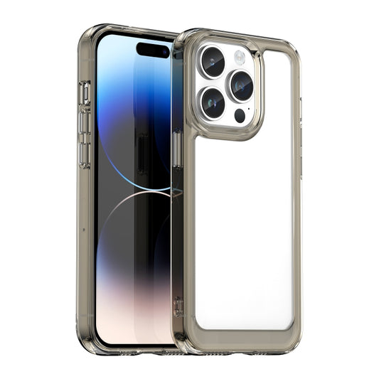 For iPhone 15 Pro Colorful Series Acrylic + TPU Phone Case(Transparent Grey) - iPhone 15 Pro Cases by buy2fix | Online Shopping UK | buy2fix