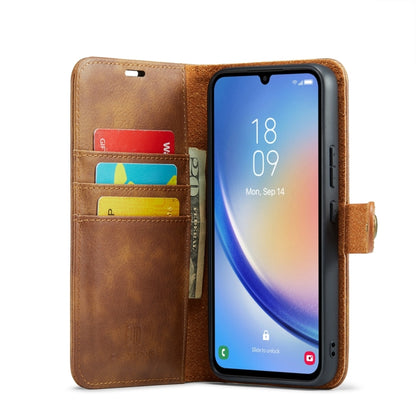 For Samsung Galaxy A34 5G DG.MING Crazy Horse Texture Detachable Magnetic Leather Case(Brown) - Galaxy Phone Cases by DG.MING | Online Shopping UK | buy2fix
