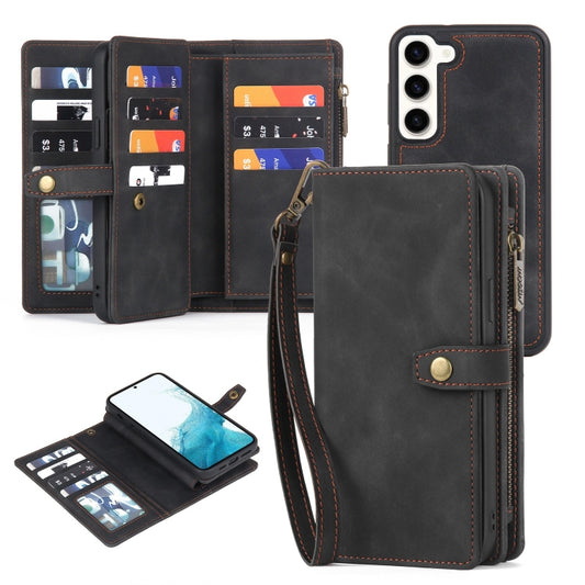 For Samsung Galaxy A33 5G Zipper Wallet Detachable MagSafe Leather Phone Case(Black) - Galaxy Phone Cases by buy2fix | Online Shopping UK | buy2fix