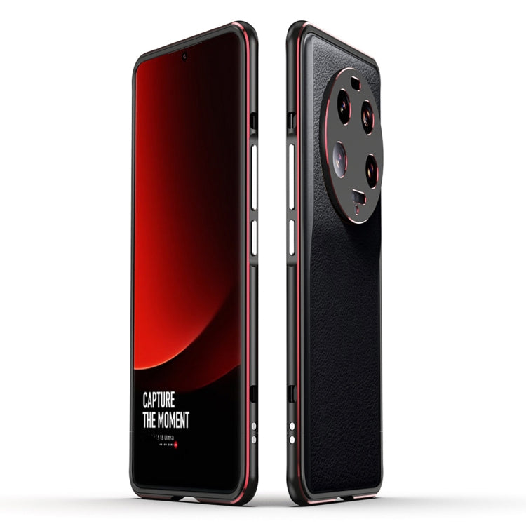 For Xiaomi 13 Ultra LK Aurora Metal Phone Frame with Lens Cover(Black Red) - 13 Ultra Cases by buy2fix | Online Shopping UK | buy2fix