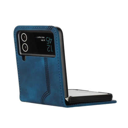 For Samsung Galaxy Z Flip4 5G Heart Pattern Skin Feel Leather Phone Case(Royal Blue) - Galaxy Z Flip4 5G Cases by buy2fix | Online Shopping UK | buy2fix