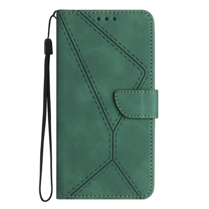 For Xiaomi 13 Lite Stitching Embossed Leather Phone Case(Green) - 13 Lite Cases by buy2fix | Online Shopping UK | buy2fix