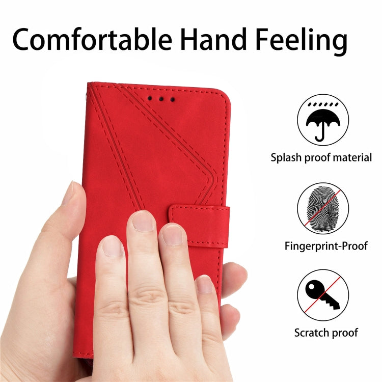For Xiaomi Redmi Note 12 Pro+ Stitching Embossed Leather Phone Case(Red) - Note 12 Pro+ Cases by buy2fix | Online Shopping UK | buy2fix