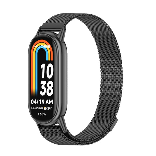 For Xiaomi Mi Band 8 / 9 / 9 NFC Mijobs Milan Magnetic Metal Stainless Steel Watch Band(Black) - Watch Bands by MIJOBS | Online Shopping UK | buy2fix