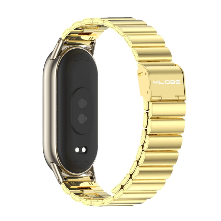 For Xiaomi Mi Band 8 / 9 / 9 NFC Mijobs Bamboo Buckle Stainless Steel Watch Band(Gold+Light Gold) - Watch Bands by MIJOBS | Online Shopping UK | buy2fix