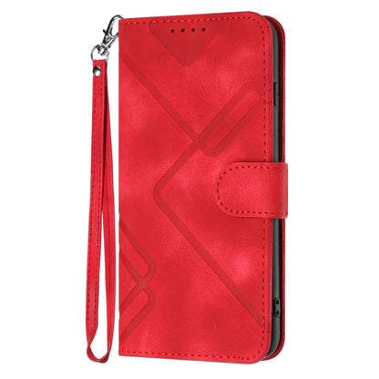 For Honor X7 4G/Play 30 Plus Line Pattern Skin Feel Leather Phone Case(Red) - Honor Cases by buy2fix | Online Shopping UK | buy2fix