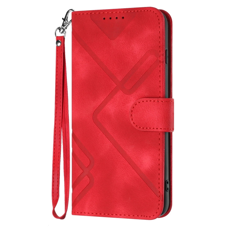 For Honor X8 4G/X30i/Play6T Pro Line Pattern Skin Feel Leather Phone Case(Red) - Honor Cases by buy2fix | Online Shopping UK | buy2fix