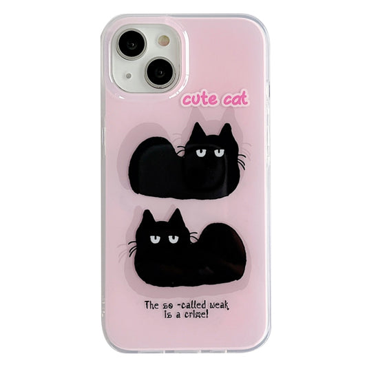 For iPhone 12 IMD Cute Animal Pattern Phone Case(Cat) - iPhone 12 / 12 Pro Cases by buy2fix | Online Shopping UK | buy2fix