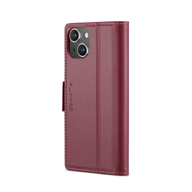 For iPhone 13 mini CaseMe 023 Butterfly Buckle Litchi Texture RFID Anti-theft Leather Phone Case(Wine Red) - iPhone 13 mini Cases by CaseMe | Online Shopping UK | buy2fix