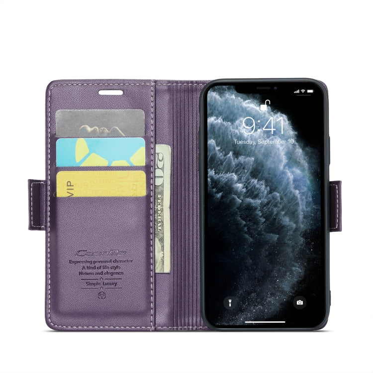 For iPhone 11 Pro Max CaseMe 023 Butterfly Buckle Litchi Texture RFID Anti-theft Leather Phone Case(Pearly Purple) - iPhone 11 Pro Max Cases by CaseMe | Online Shopping UK | buy2fix