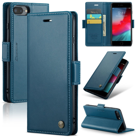 For iPhone 6 Plus/7 Plus/8 Plus CaseMe 023 Butterfly Buckle Litchi Texture RFID Anti-theft Leather Phone Case(Blue) - More iPhone Cases by CaseMe | Online Shopping UK | buy2fix