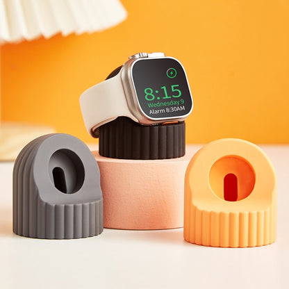 For Apple Watch Wave Pattern Silicone Watch Charging Stand(Orange) - Charger / Holder by buy2fix | Online Shopping UK | buy2fix