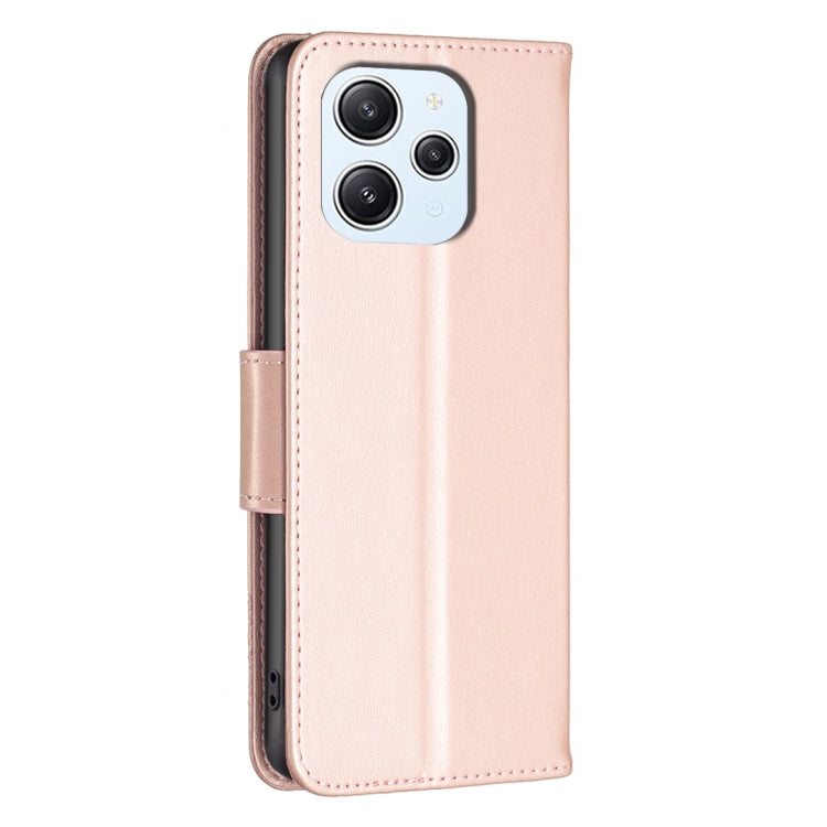 For Xiaomi Redmi 12 4G Two Butterflies Embossing Leather Phone Case(Rose Gold) - Xiaomi Cases by buy2fix | Online Shopping UK | buy2fix