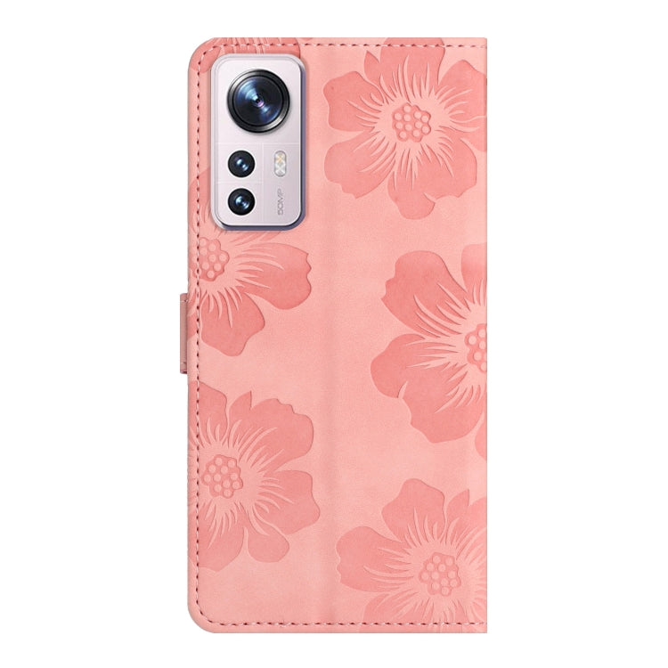 For Xiaomi 12 Lite Flower Embossing Pattern Leather Phone Case(Pink) - Xiaomi Cases by buy2fix | Online Shopping UK | buy2fix