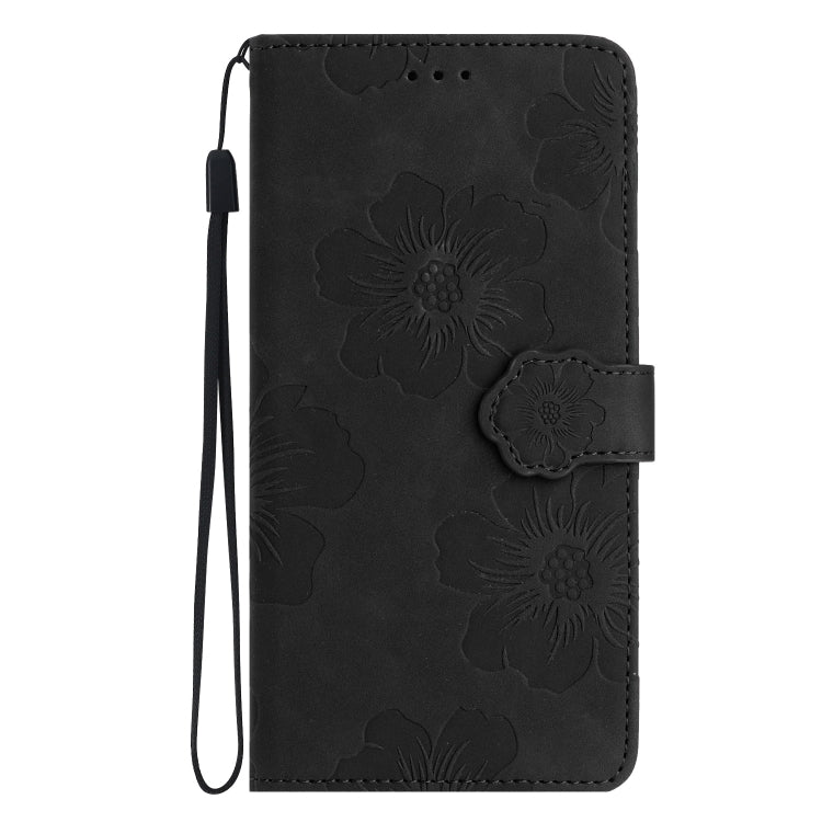 For Xiaomi Redmi 9C Flower Embossing Pattern Leather Phone Case(Black) - Xiaomi Cases by buy2fix | Online Shopping UK | buy2fix