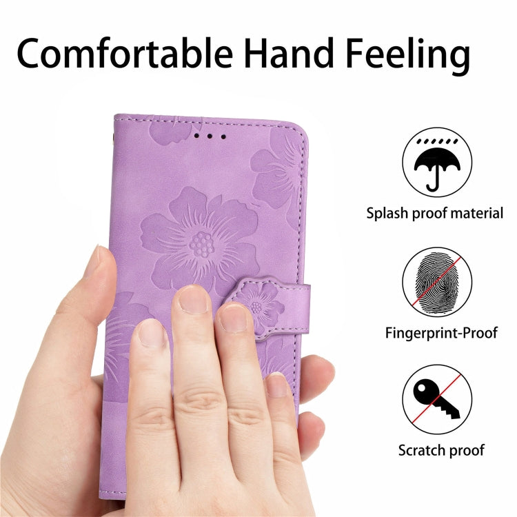 For Xiaomi Redmi Note 8T Flower Embossing Pattern Leather Phone Case(Purple) - Xiaomi Cases by buy2fix | Online Shopping UK | buy2fix