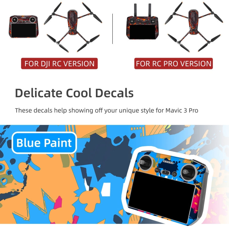For DJI Mavic 3 Pro / RC Pro Sunnylife Drone Body Remote Control Decorative Stickers Set(Lava Black) - Stickers by Sunnylife | Online Shopping UK | buy2fix