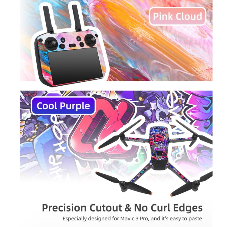 For DJI Mavic 3 Pro / RC Sunnylife Drone Body Remote Control Decorative Stickers Set(Cool Purple) - Stickers by Sunnylife | Online Shopping UK | buy2fix
