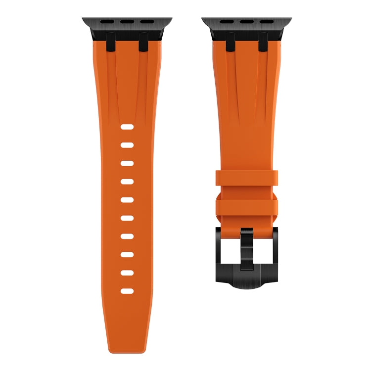 AP Silicone Watch Band For Apple Watch 7 41mm(Black Orange) - Watch Bands by buy2fix | Online Shopping UK | buy2fix