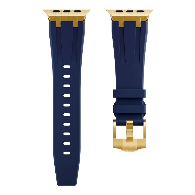 AP Silicone Watch Band For Apple Watch 4 44mm(Gold Blue) - Watch Bands by buy2fix | Online Shopping UK | buy2fix