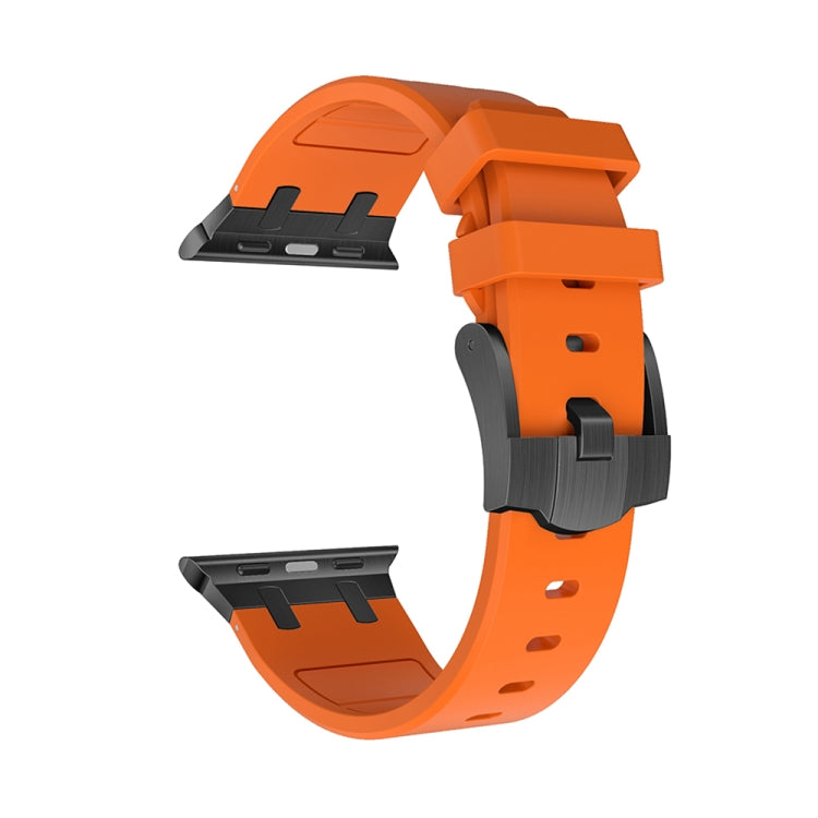 AP Silicone Watch Band For Apple Watch 42mm(Black Orange) - Watch Bands by buy2fix | Online Shopping UK | buy2fix