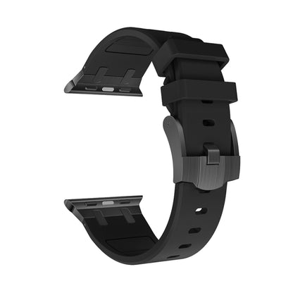 AP Silicone Watch Band For Apple Watch SE 2023 44mm(Black Black) - Watch Bands by buy2fix | Online Shopping UK | buy2fix