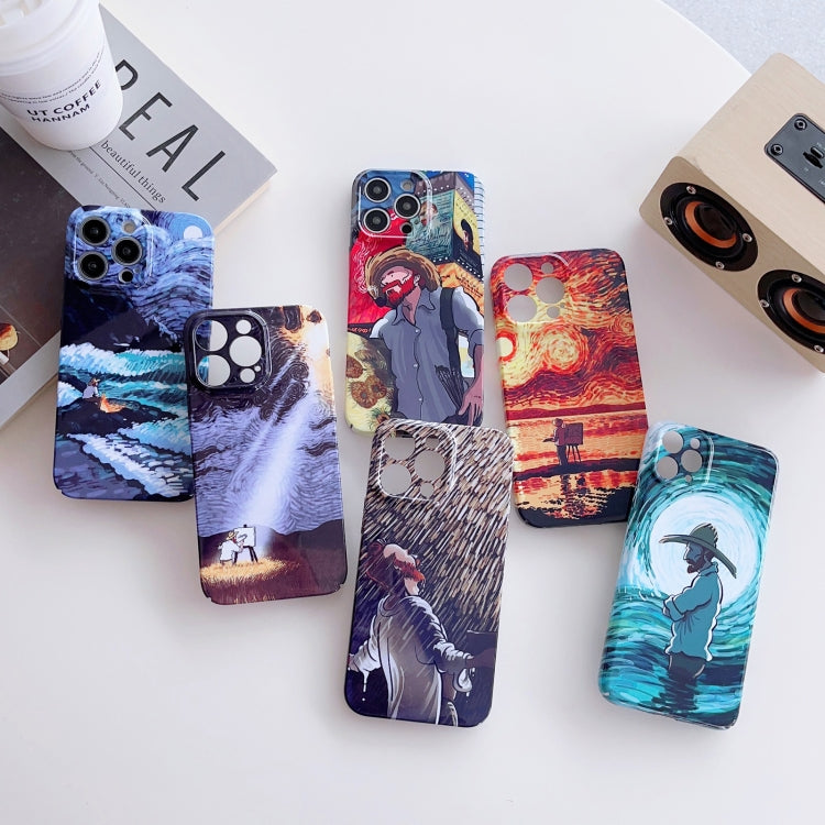 For iPhone 13 Pro Max Precise Hole Oil Painting Pattern PC Phone Case(Thinker) - iPhone 13 Pro Max Cases by buy2fix | Online Shopping UK | buy2fix