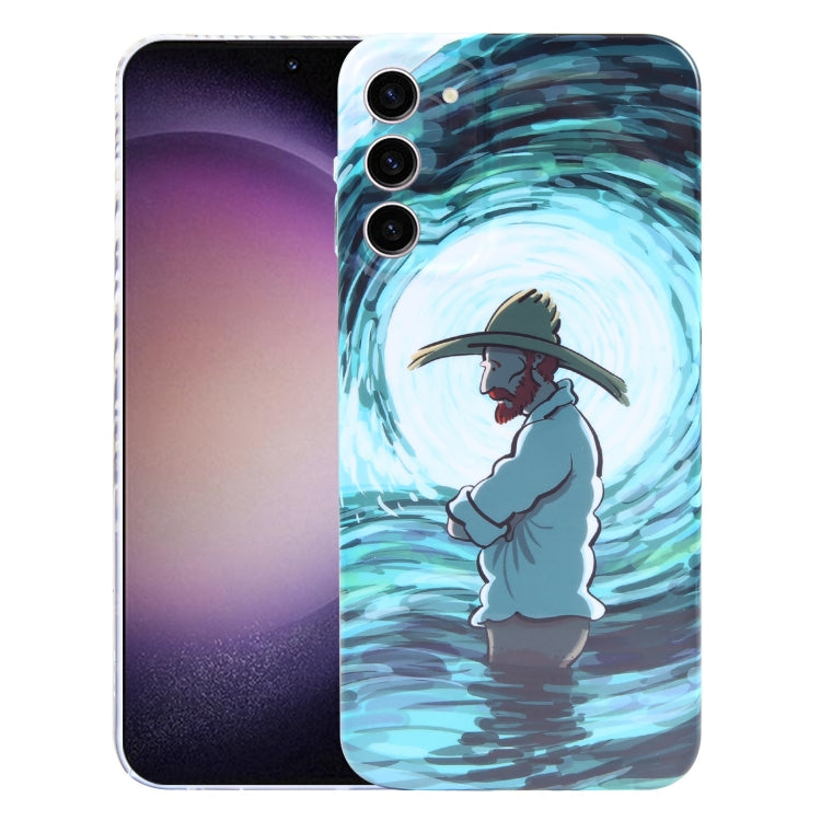 For Samsung Galaxy S23 5G Precise Hole Oil Painting Pattern PC Phone Case(Thinker) - Galaxy S23 5G Cases by buy2fix | Online Shopping UK | buy2fix