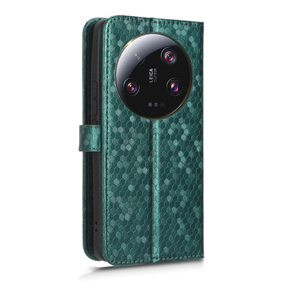 For Xiaomi 13 Ultra Honeycomb Dot Texture Leather Phone Case(Green) - 13 Ultra Cases by buy2fix | Online Shopping UK | buy2fix