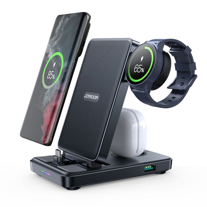 JOYROOM JR-WQS01 4 in 1 Wireless Charging Stand For Type-C Cellphone&Earphone / Samsung Watch Series(Black) - Wireless Charger by JOYROOM | Online Shopping UK | buy2fix