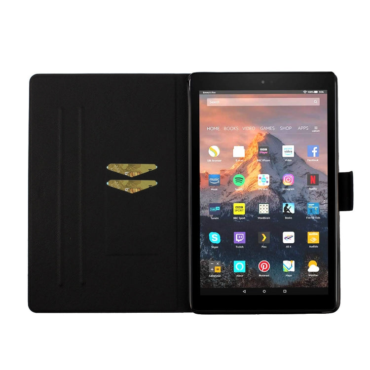 For Amazon Kindle Fire 7 (2019) Flower Pattern Horizontal Flip Leather Case with Card Slots & Holder(Small Floral) - Mobile Accessories by buy2fix | Online Shopping UK | buy2fix