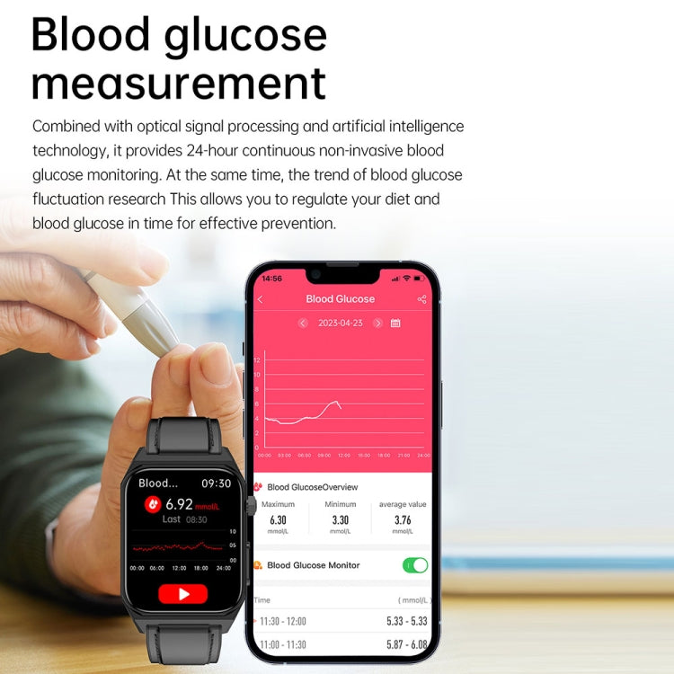 E530 1.91 inch IP68 Waterproof Silicone Band Smart Watch Supports ECG / Non-invasive Blood Sugar(Red) - Smart Watches by buy2fix | Online Shopping UK | buy2fix