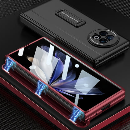 For vivo X Fold2 GKK Integrated Fold Hinge Full Coverage Phone Case with Holder(Red) - vivo Cases by GKK | Online Shopping UK | buy2fix