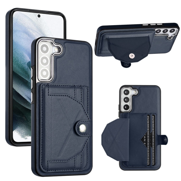 For Samsung Galaxy S23+ Shockproof Leather Phone Case with Card Holder(Blue) - Galaxy S23+ 5G Cases by buy2fix | Online Shopping UK | buy2fix
