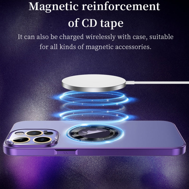 For iPhone 12 CD Texture MagSafe Magnetic Phone Case(Dark Purple) - iPhone 12 / 12 Pro Cases by buy2fix | Online Shopping UK | buy2fix