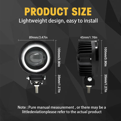 S12 Motorcycle Round Fisheye Lens Spotlight(Black) - Headlights by buy2fix | Online Shopping UK | buy2fix