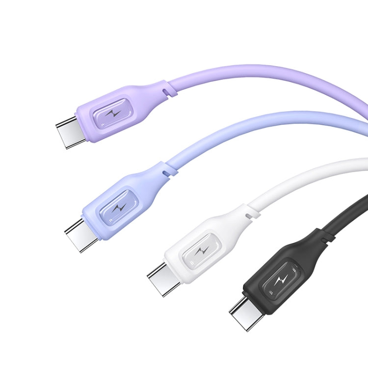 USAMS US-SJ619 3A USB to USB-C/Type-C Silicone Data Cable, Length: 1m(White) - USB-C & Type-C Cable by USAMS | Online Shopping UK | buy2fix