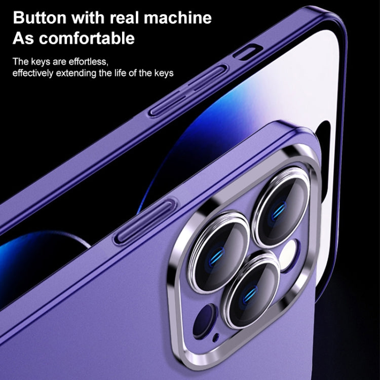 For iPhone 14 Frosted Metal Material Phone Case with Lens Protection(Black) - iPhone 14 Cases by buy2fix | Online Shopping UK | buy2fix