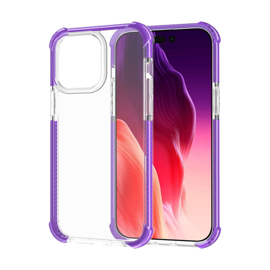 For iPhone 15 Pro Four-corner Shockproof TPU + Acrylic Phone Case(Purple) - iPhone 15 Pro Cases by buy2fix | Online Shopping UK | buy2fix