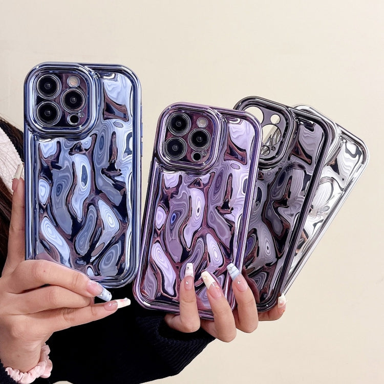 For iPhone 12 Electroplating Meteorite Texture TPU Phone Case(Purple) - iPhone 12 / 12 Pro Cases by buy2fix | Online Shopping UK | buy2fix