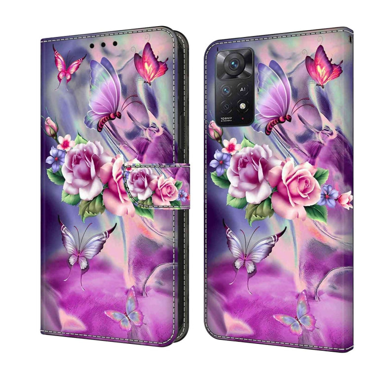 For Xiaomi Redmi Note 11 Pro 5G / 4G Global Crystal 3D Shockproof Protective Leather Phone Case(Butterfly) - Xiaomi Cases by buy2fix | Online Shopping UK | buy2fix