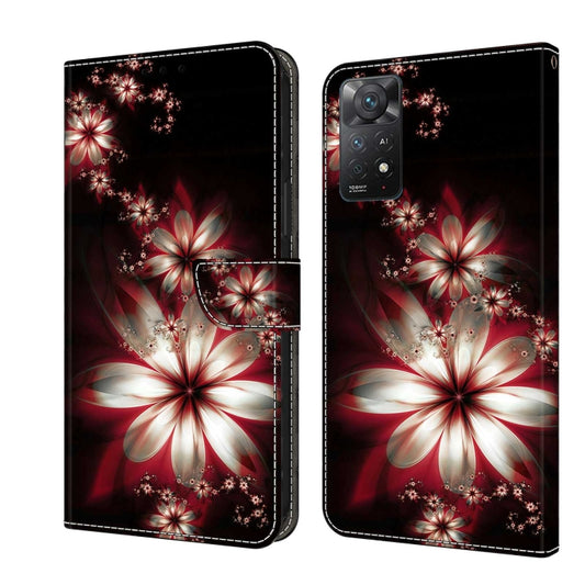 For Xiaomi Redmi Note 11 Pro 5G / 4G Global Crystal 3D Shockproof Protective Leather Phone Case(Fantastic Flower) - Xiaomi Cases by buy2fix | Online Shopping UK | buy2fix
