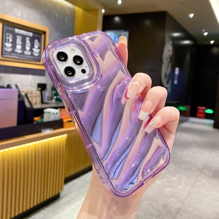 For iPhone 12 Laser Sequin Waves TPU Phone Case(Purple) - iPhone 12 / 12 Pro Cases by buy2fix | Online Shopping UK | buy2fix