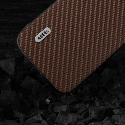 For iPhone 14 Pro ABEEL Carbon Fiber Texture Protective Phone Case(Dark Brown) - iPhone 14 Pro Cases by buy2fix | Online Shopping UK | buy2fix